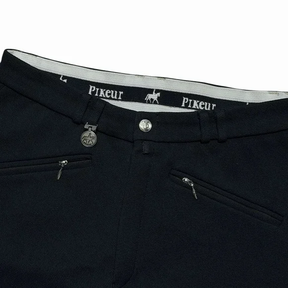 Pikeur Breeches Women's‎ 34 Black With Gray Knee Patch Equestrian Riding Pants - Picture 4 of 12